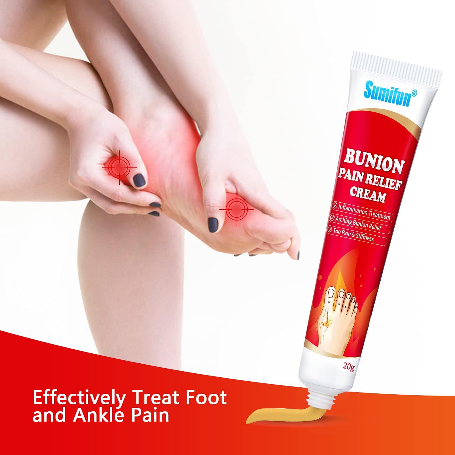 Sumifun Bunion Cream 4 Counts Bunion Cream for Bunion & Toe Swelling
